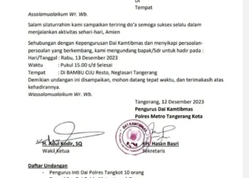 Pengurus Da’i Kamtibmas Polres Metro Tangerang Kota Gelar Rapat Konsolidasi Kepengurusan Di Restro Bambu Oju Neglasari