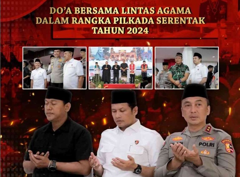 Ditreskrimsus Polda Jatim Dan Kadiv Humas Polri Hadiri Acara Doa Bersama Lintas Agama Menjelang Pilkada Serentak 2024